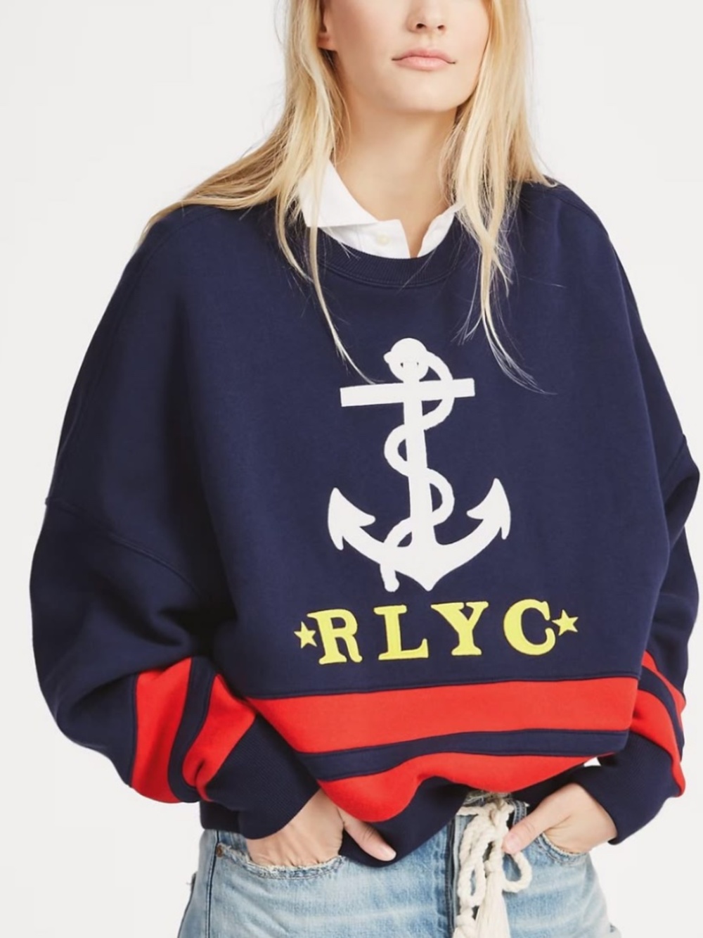 Polo Ralph Lauren Yacht Club Anchor fleece oversized pullover